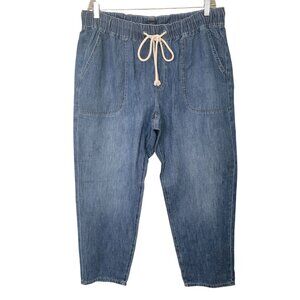 J.Crew Factory Denim Drawstring Pant Womens Size 33 East Harbor Wash NWT